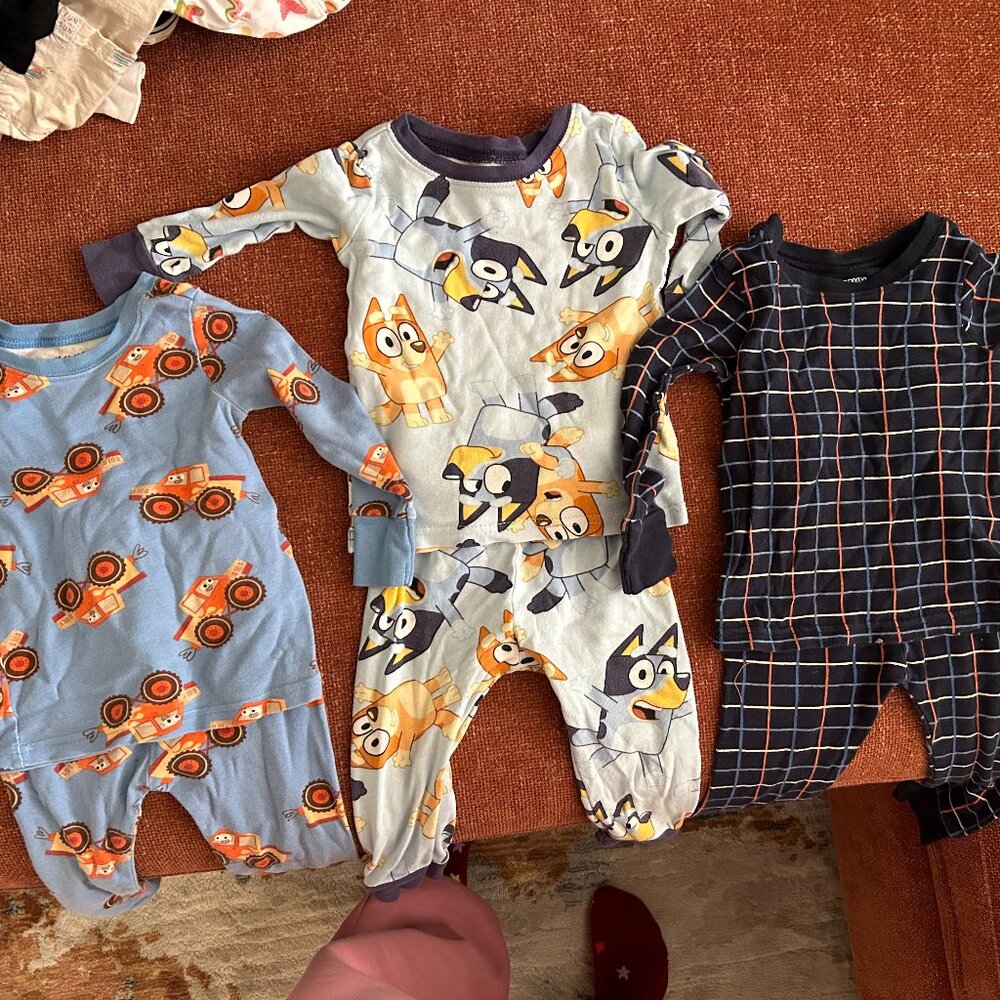 Toddler boy long sleeve 2 piece pajamas bundle, Size:18-24M